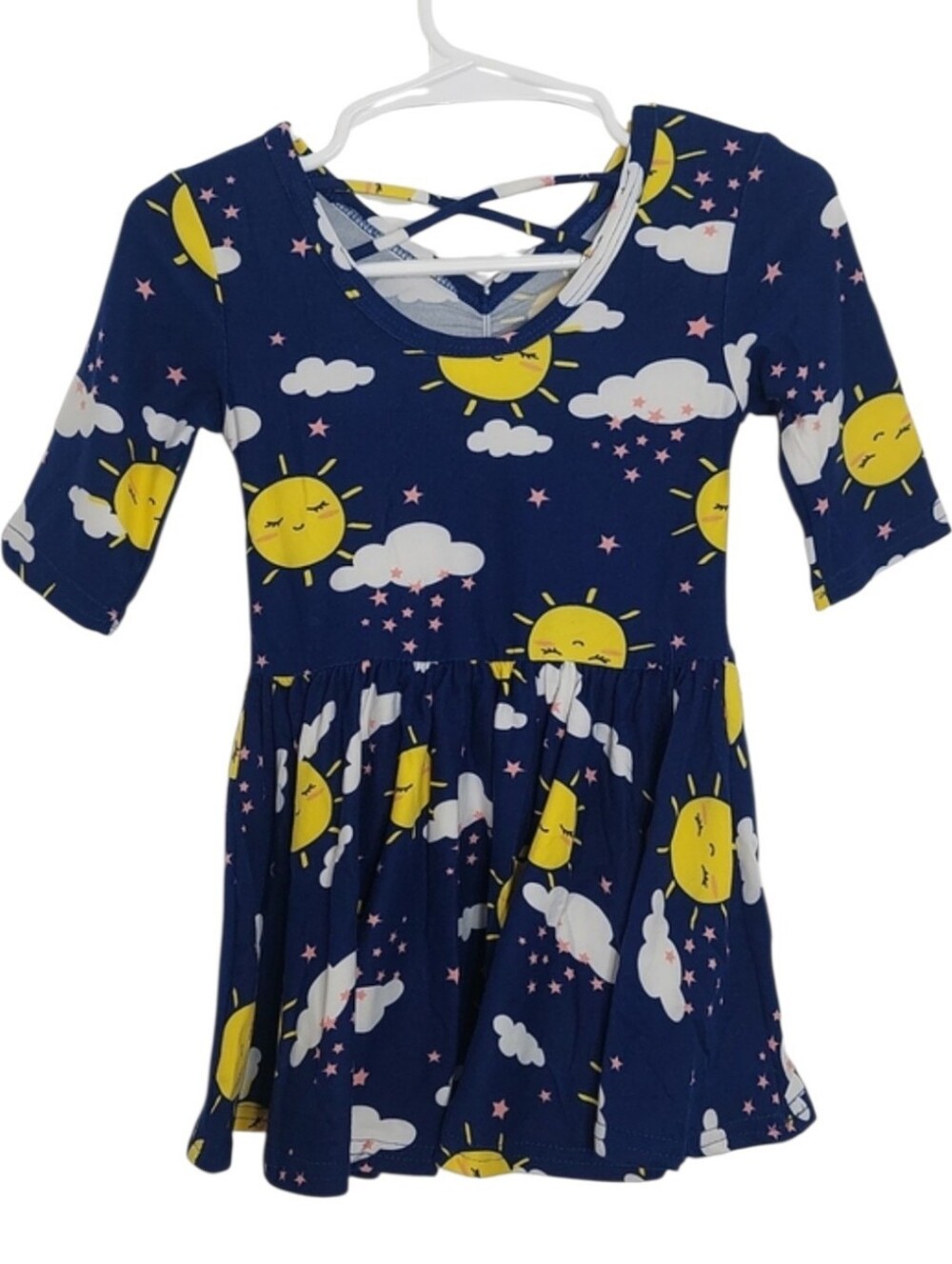 Dot Dot Smile Girls Dress Size 12 24 Months Twirl Sunshine Dreams Clouds